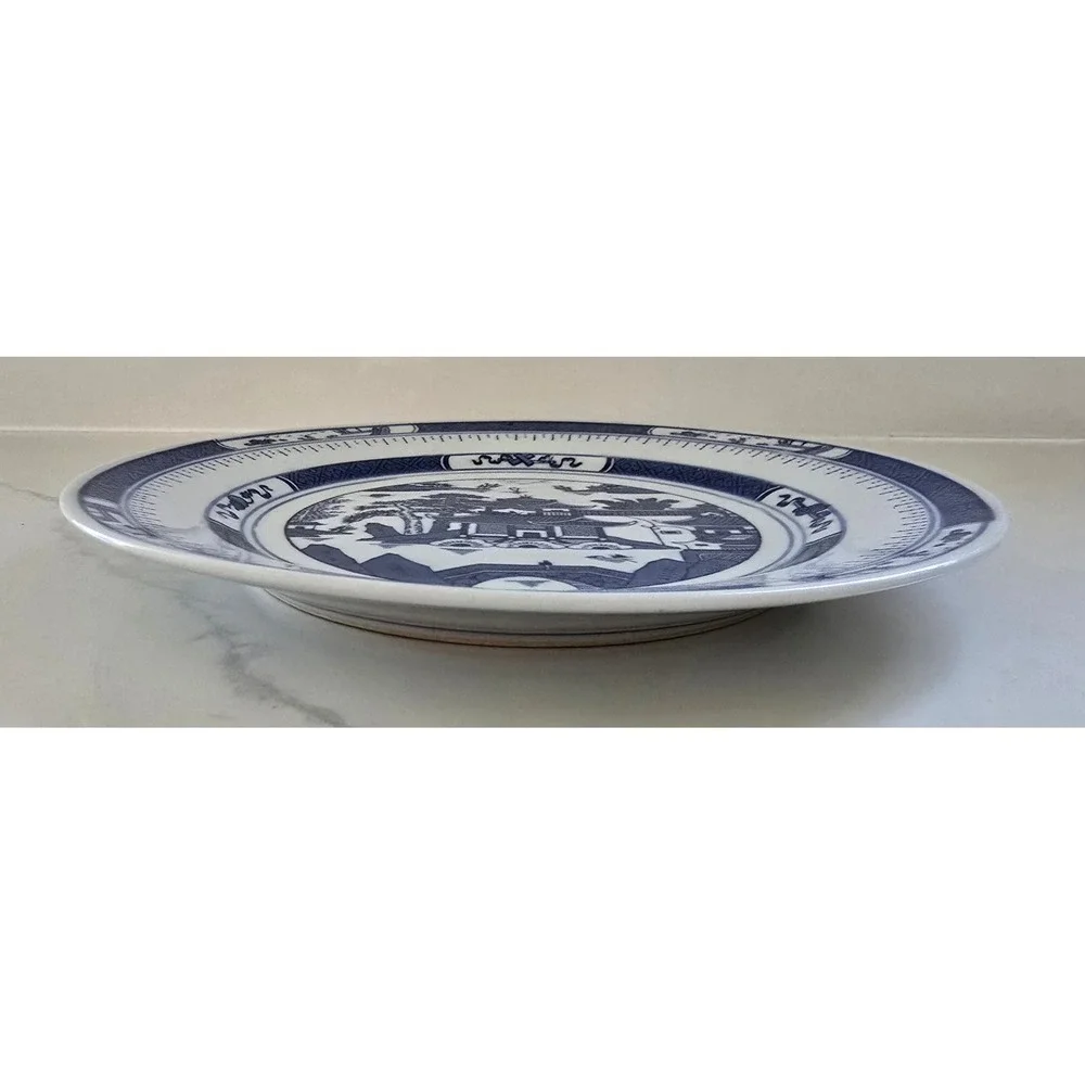Jingdezhen Renmin Chinese Blue Willow Porcelain Pagoda Landscape Plate 9.75in